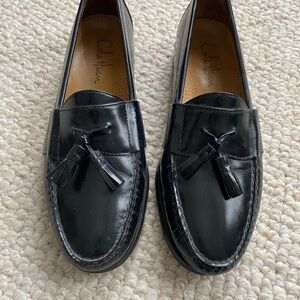 Cole Haan Black Leather Tassel Loafers